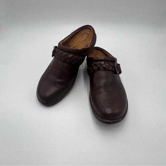 Aetrex Brown Leather Mules Slip-On Comfort - Picture 8 of 16